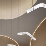 Infinity Alabaster Pendant Light in Brass and Leather