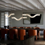 Infinity Alabaster Pendant Light in Brass and Leather