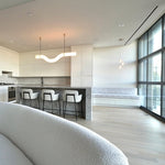 Infinity Alabaster Pendant Light in Brass and Leather