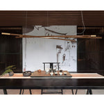 Intersect Modern Wood LED Chandelier for Dining Room and Living Space