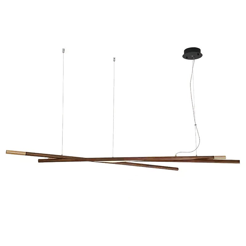 Intersect Modern Wood LED Chandelier for Dining Room and Living Space