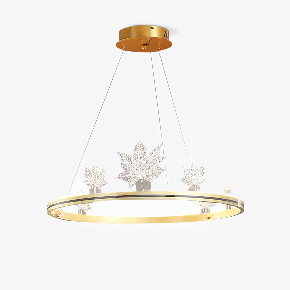 Ion Leaf Modern LED Chandelier in Gold or Black for Dining Room and Living Room