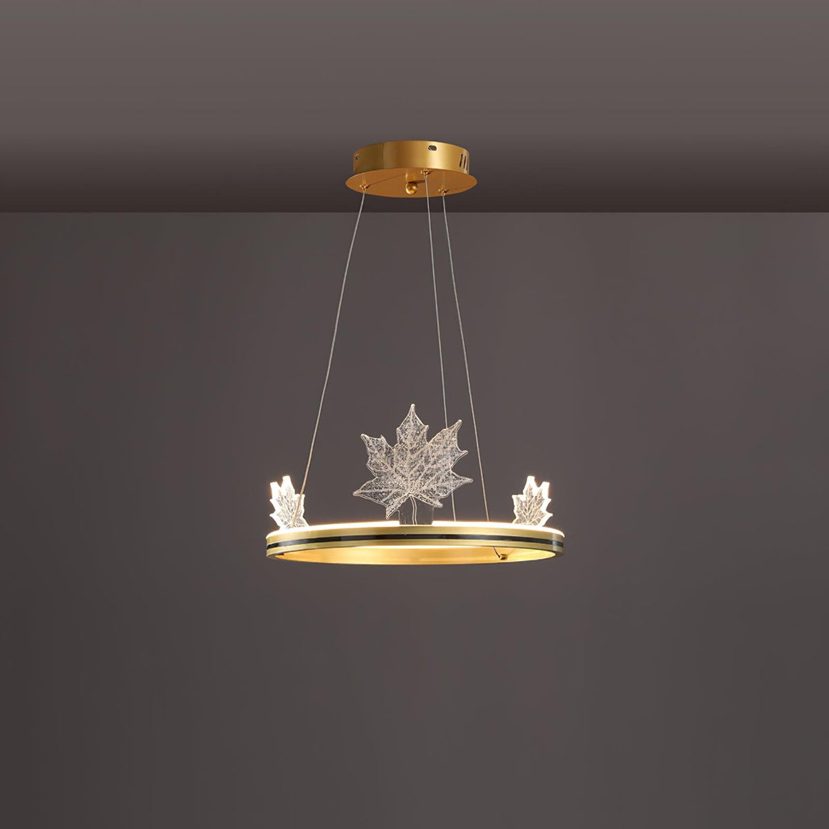 Ion Leaf Modern LED Chandelier in Gold or Black for Dining Room and Living Room