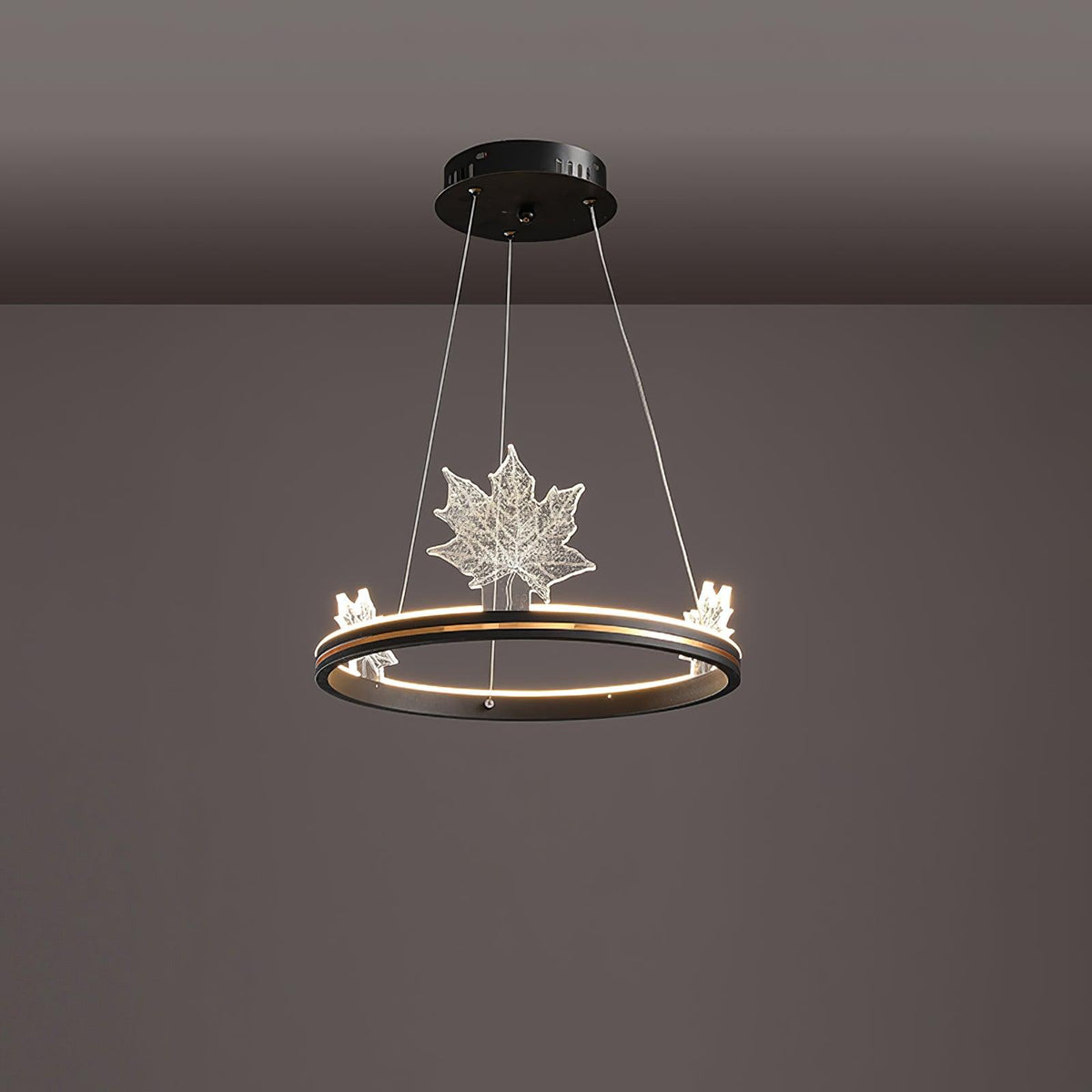 Ion Leaf Modern LED Chandelier in Gold or Black for Dining Room and Living Room