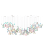 Iris Iridescent Blossom Chandelier – Modern Glass Pendant Light for Dining Room & Living Room