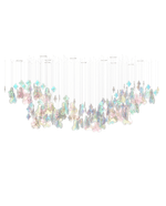Iris Iridescent Blossom Chandelier – Modern Glass Pendant Light for Dining Room & Living Room