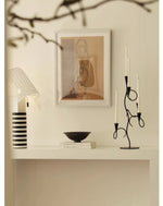 Iron Vine Sculptural Candle Holder – Modern Black Metal Centerpiece