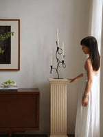 Iron Vine Sculptural Candle Holder – Modern Black Metal Centerpiece