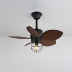 Isabella Breeze Ceiling Fan Light with Palm Leaf Blades and Edison Bulb