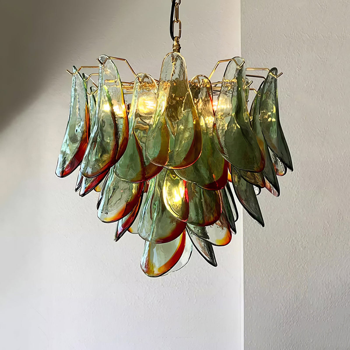 Marielle Glass Chandelier – Modern Art Deco Pendant Light for Dining Room & Foyer