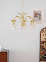 Isla Dawn Crystal Chandelier in Brass for Modern Dining Room and Living Room