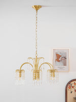Isla Dawn Crystal Chandelier in Brass for Modern Dining Room and Living Room