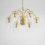 Isla Dawn Crystal Chandelier in Brass for Modern Dining Room and Living Room