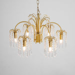 Isla Dawn Crystal Chandelier in Brass for Modern Dining Room and Living Room