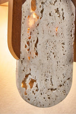 Isla Travertine Wall Sconce with Walnut Accent