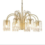 Isla Dawn Crystal Chandelier in Brass for Modern Dining Room and Living Room