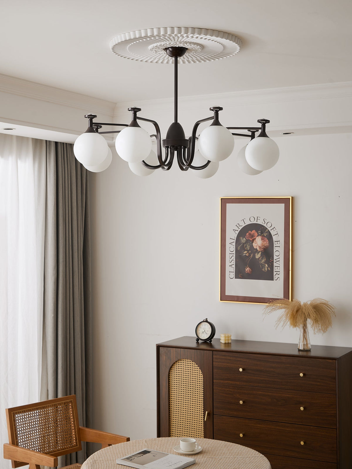 Isolde Modern Glass Globe Chandelier for Dining Room and Living Room