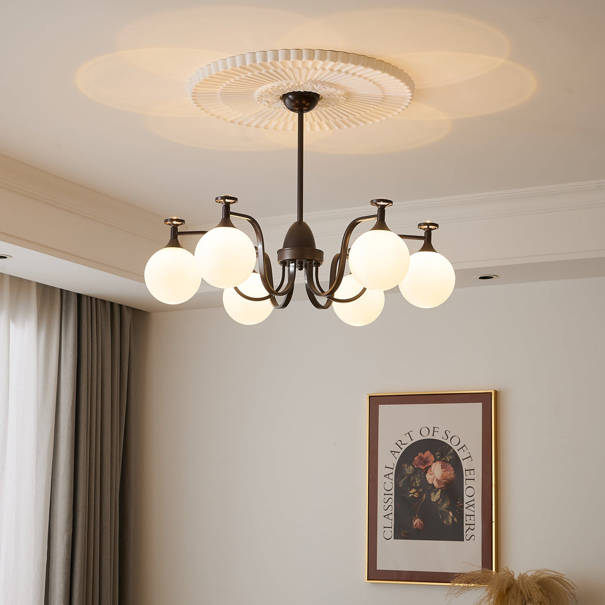 Isolde Modern Glass Globe Chandelier for Dining Room and Living Room