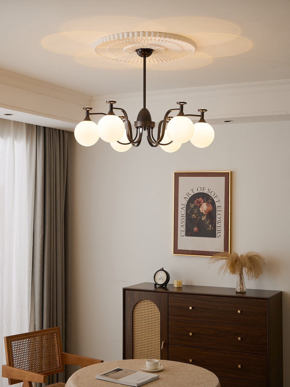 Isolde Modern Glass Globe Chandelier for Dining Room and Living Room