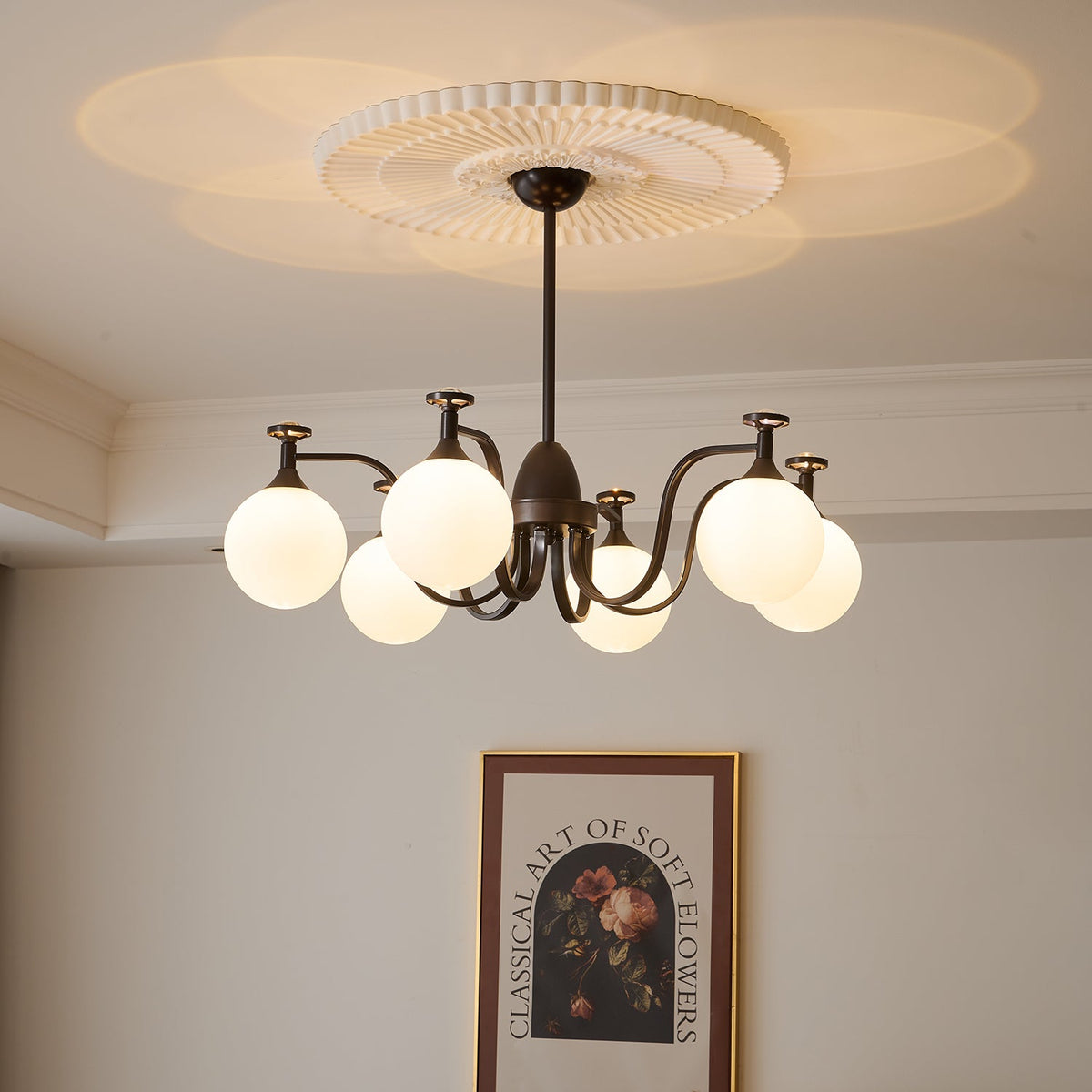 Isolde Modern Glass Globe Chandelier for Dining Room and Living Room