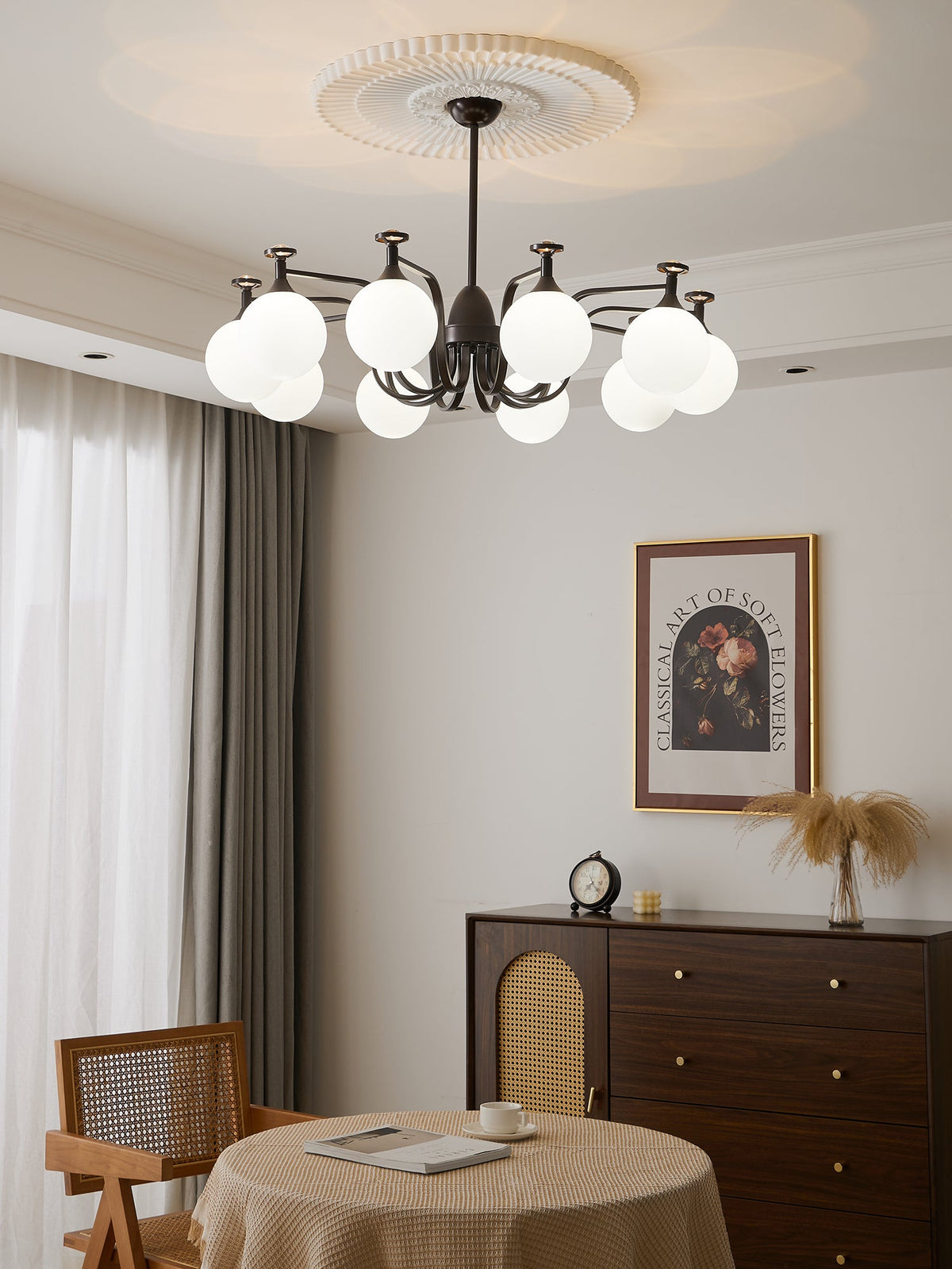 Isolde Modern Glass Globe Chandelier for Dining Room and Living Room