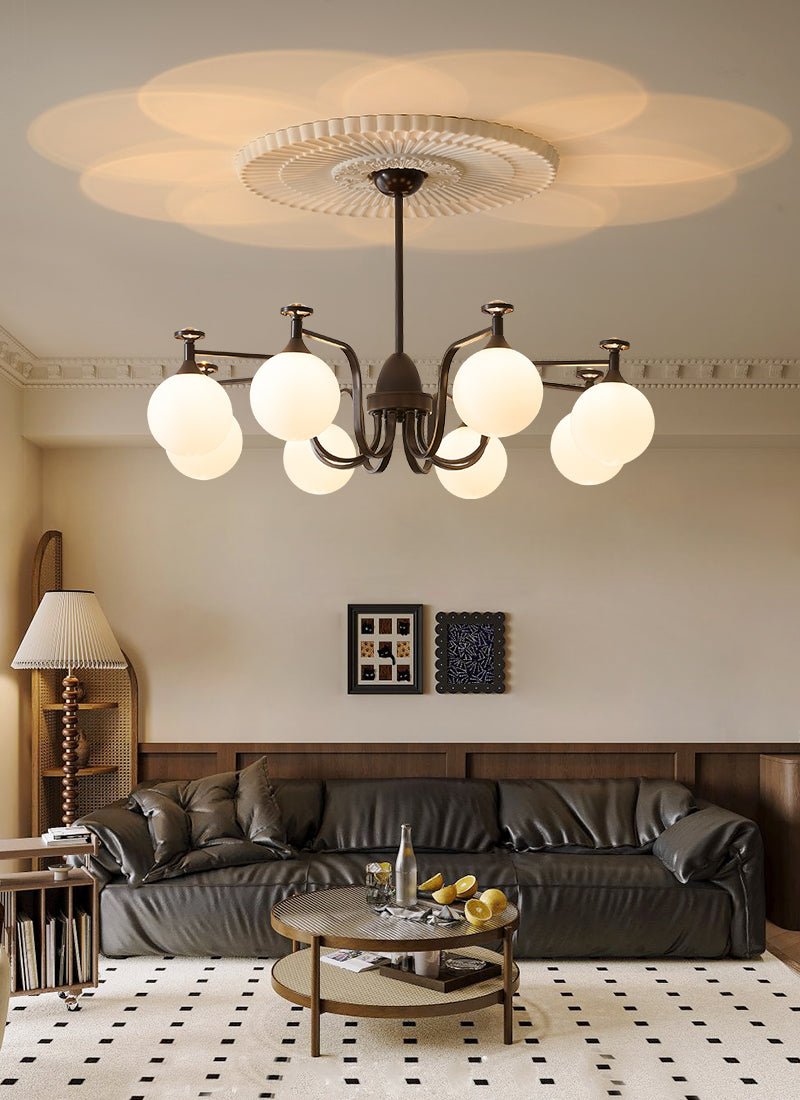 Isolde Modern Glass Globe Chandelier for Dining Room and Living Room