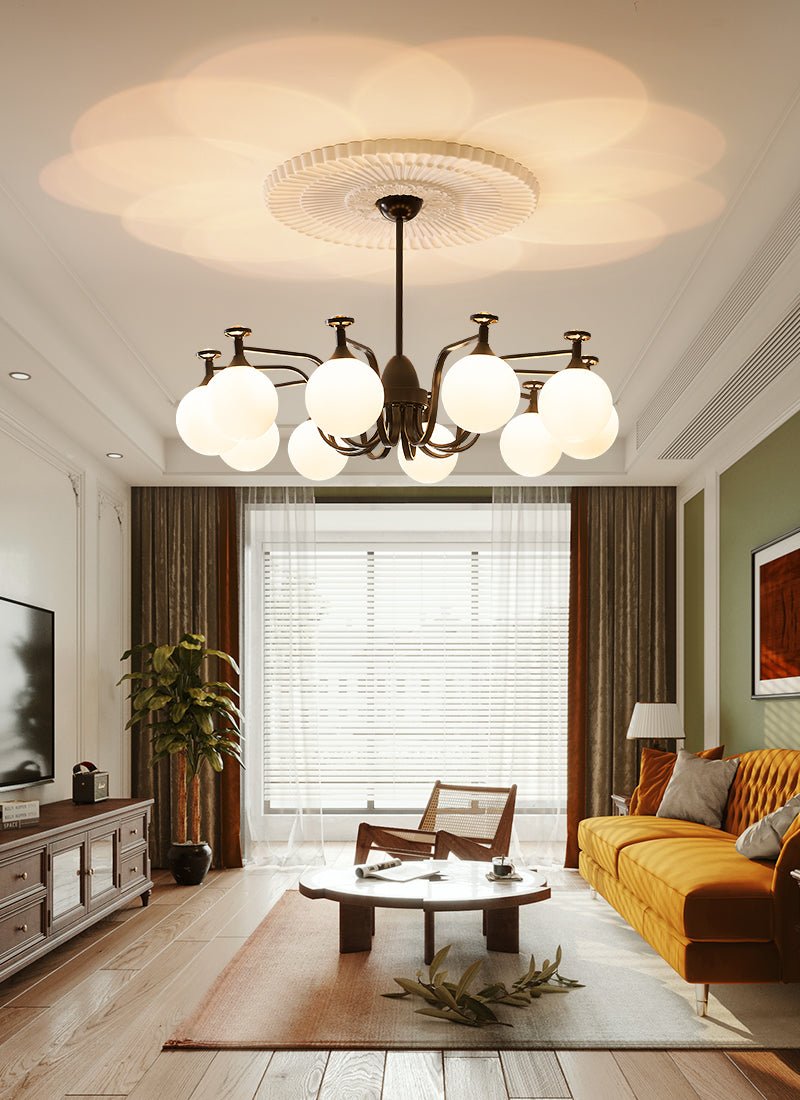 Isolde Modern Glass Globe Chandelier for Dining Room and Living Room