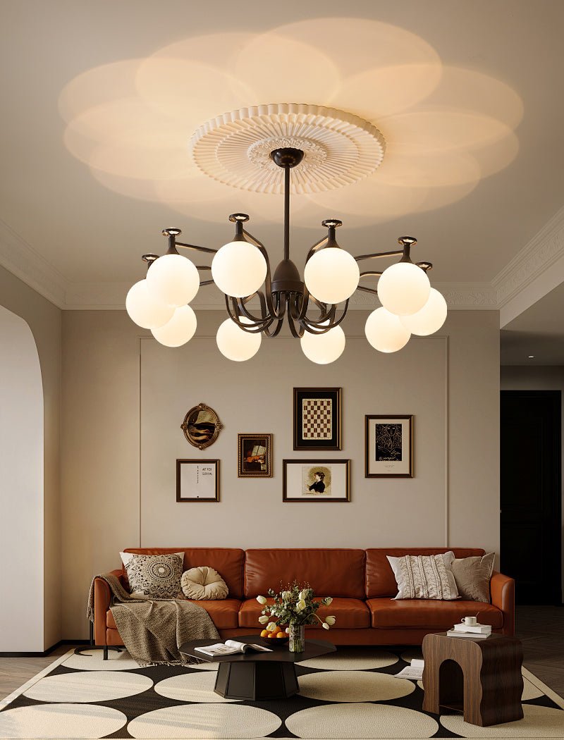 Isolde Modern Glass Globe Chandelier for Dining Room and Living Room