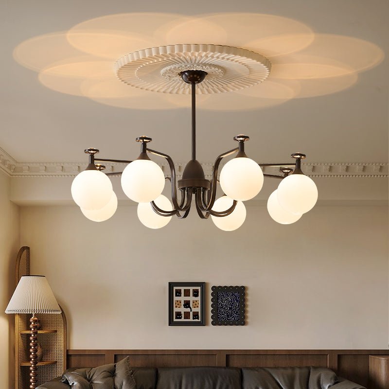 Isolde Modern Glass Globe Chandelier for Dining Room and Living Room