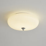Ivory Ripple Flush Mount Ceiling Light, Modern LED Semi-Flush Mount for Bedroom and Living Room