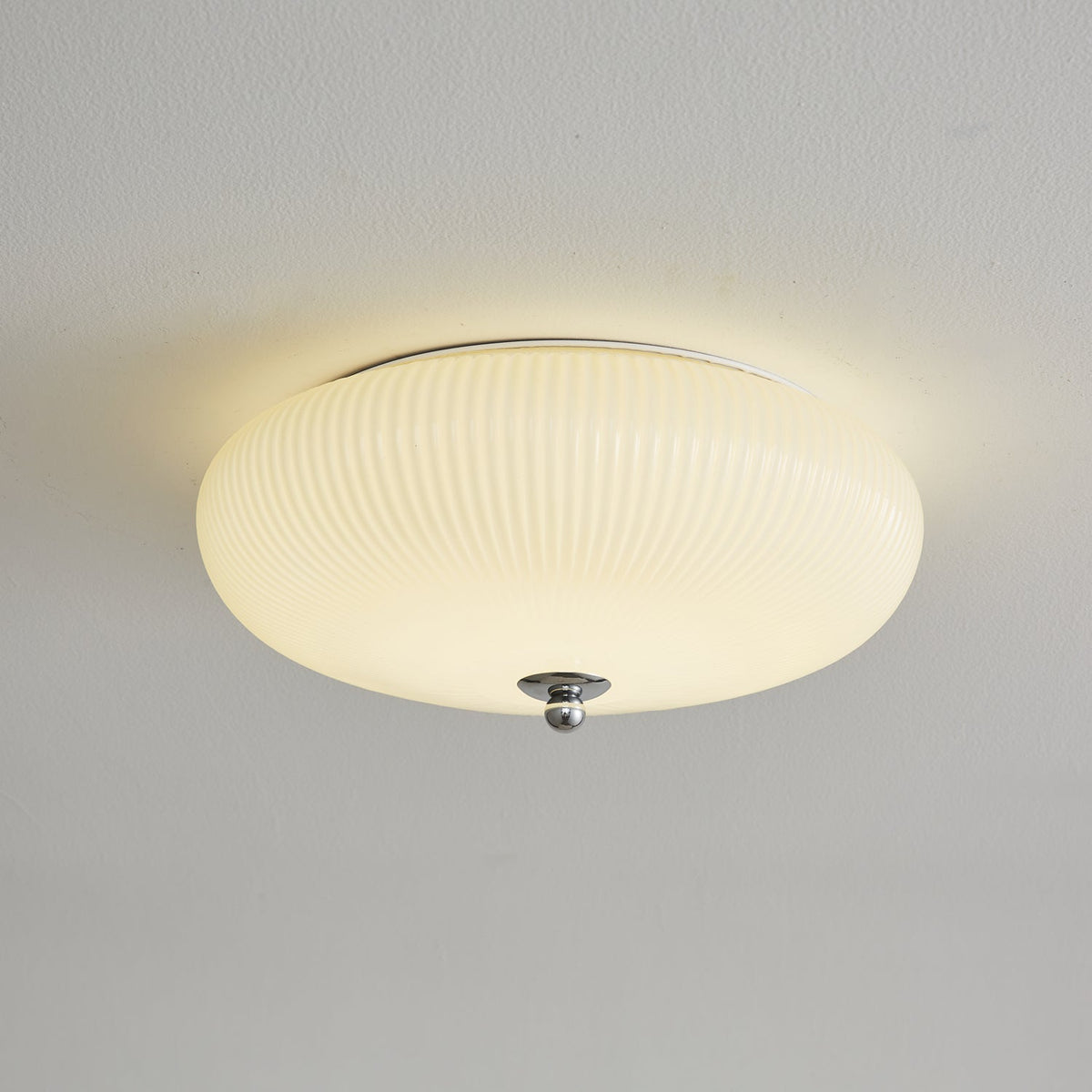 Ivory Ripple Flush Mount Ceiling Light, Modern LED Semi-Flush Mount for Bedroom and Living Room