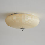 Ivory Ripple Flush Mount Ceiling Light, Modern LED Semi-Flush Mount for Bedroom and Living Room