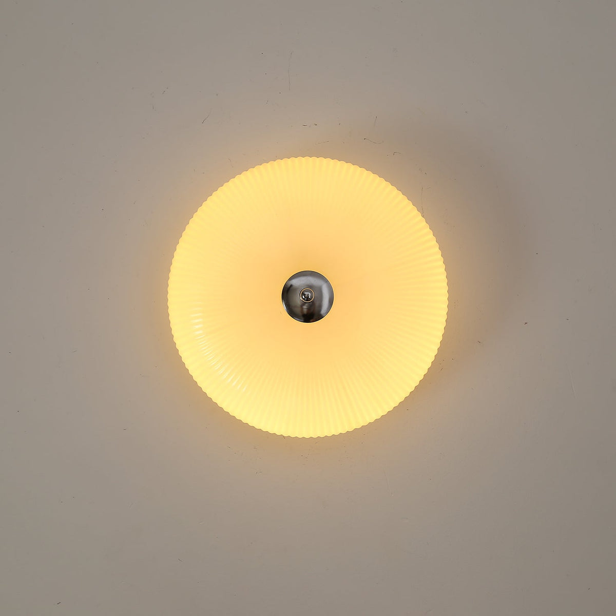 Ivory Ripple Flush Mount Ceiling Light, Modern LED Semi-Flush Mount for Bedroom and Living Room