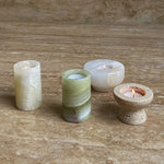 Lumière de Jade Onyx Marble Candle Holder – Minimalist Tabletop Glow