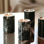 Lumière de Jade Onyx Marble Candle Holder – Minimalist Tabletop Glow