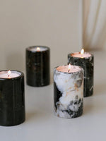 Lumière de Jade Onyx Marble Candle Holder – Minimalist Tabletop Glow