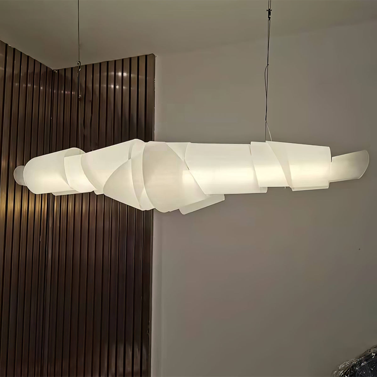 Caterpillar Sculptural LED Chandelier in White for Modern Interiors