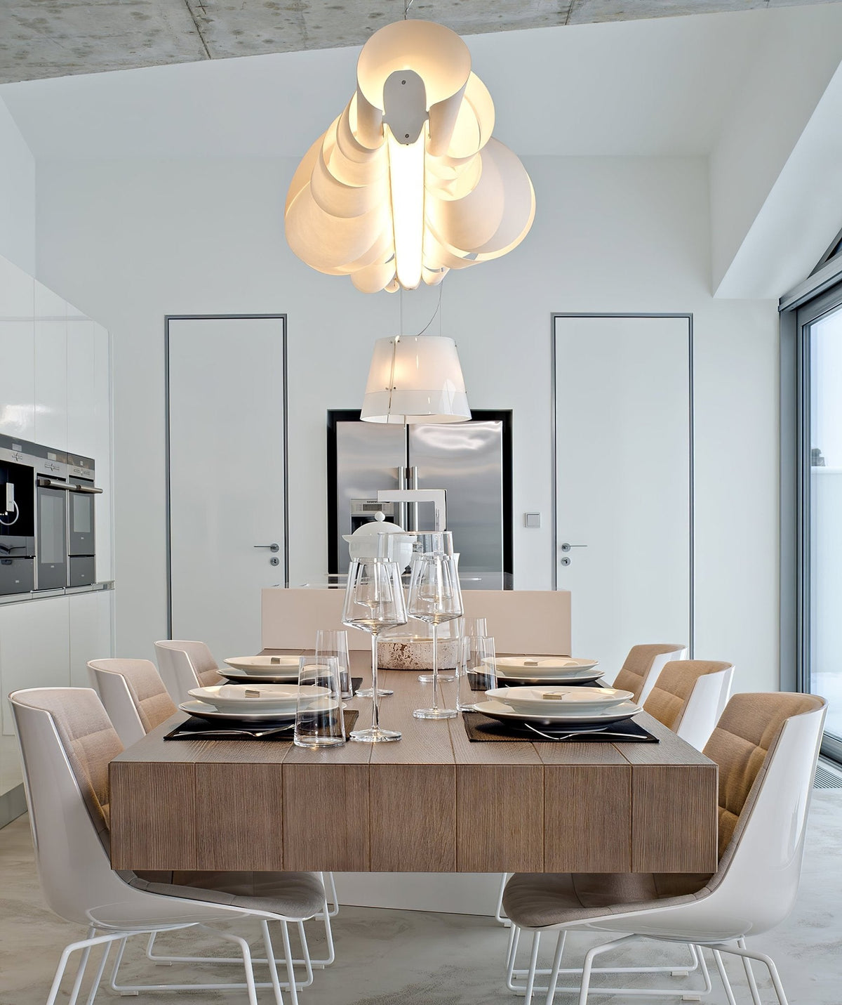 Caterpillar Sculptural LED Chandelier in White for Modern Interiors
