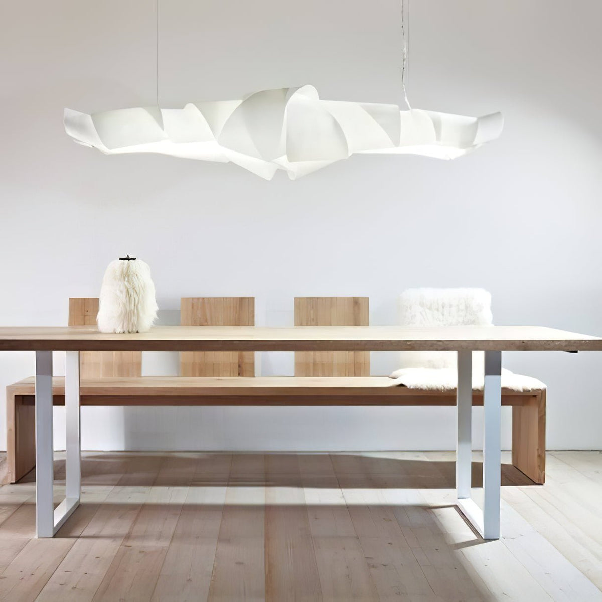 Caterpillar Sculptural LED Chandelier in White for Modern Interiors
