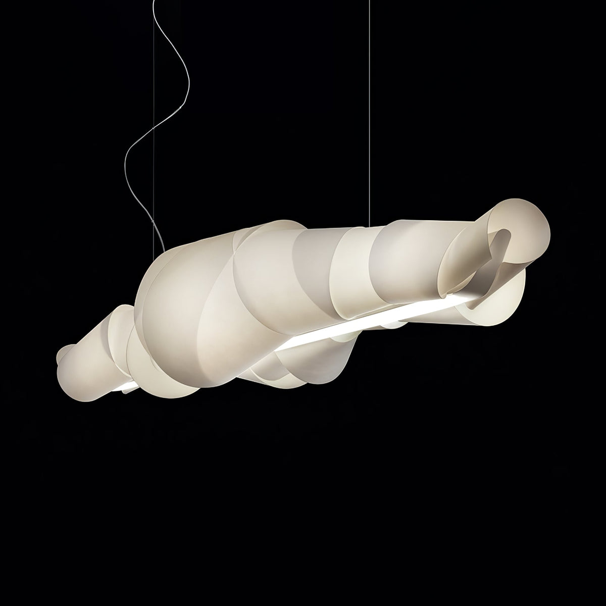 Caterpillar Sculptural LED Chandelier in White for Modern Interiors