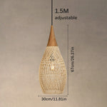 Vintage Rattan Woven Chandelier