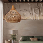 Vintage Rattan Woven Chandelier