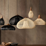 Vintage Rattan Woven Chandelier