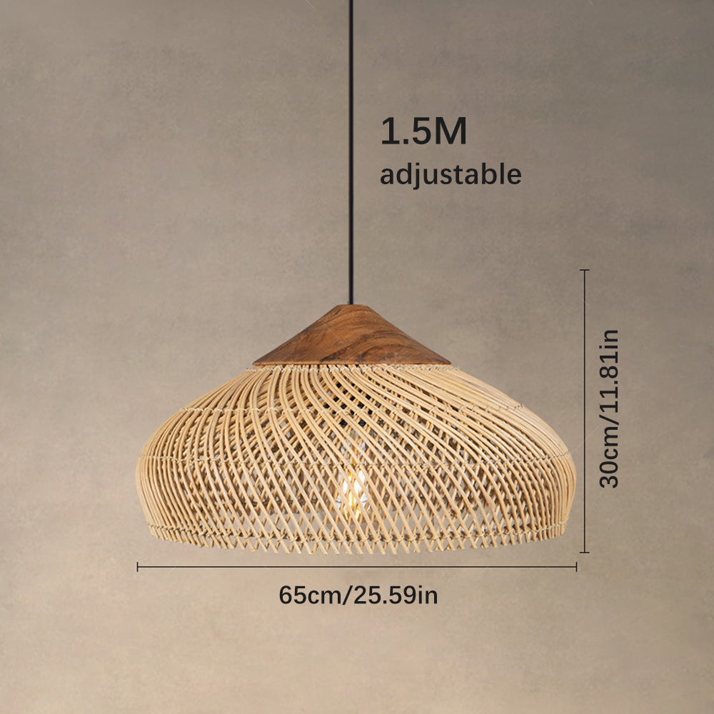 Vintage Rattan Woven Chandelier