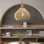 Vintage Rattan Woven Chandelier