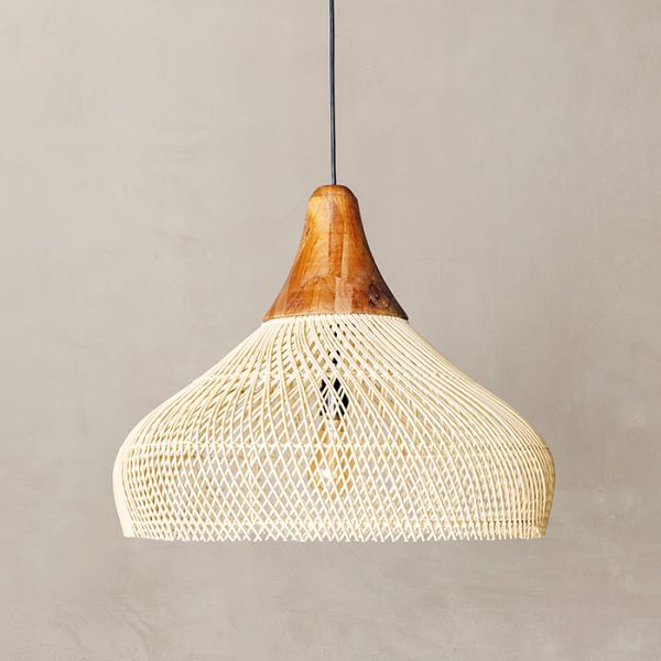 Vintage Rattan Woven Chandelier