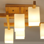 Japanese Square Wooden Art Ceiling Lamp