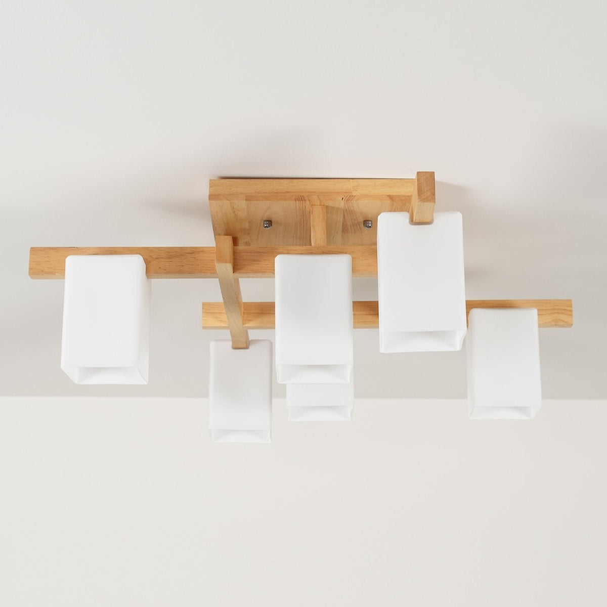 Japanese Square Wooden Art Ceiling Lamp