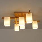 Japanese Square Wooden Art Ceiling Lamp