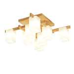 Japanese Square Wooden Art Ceiling Lamp